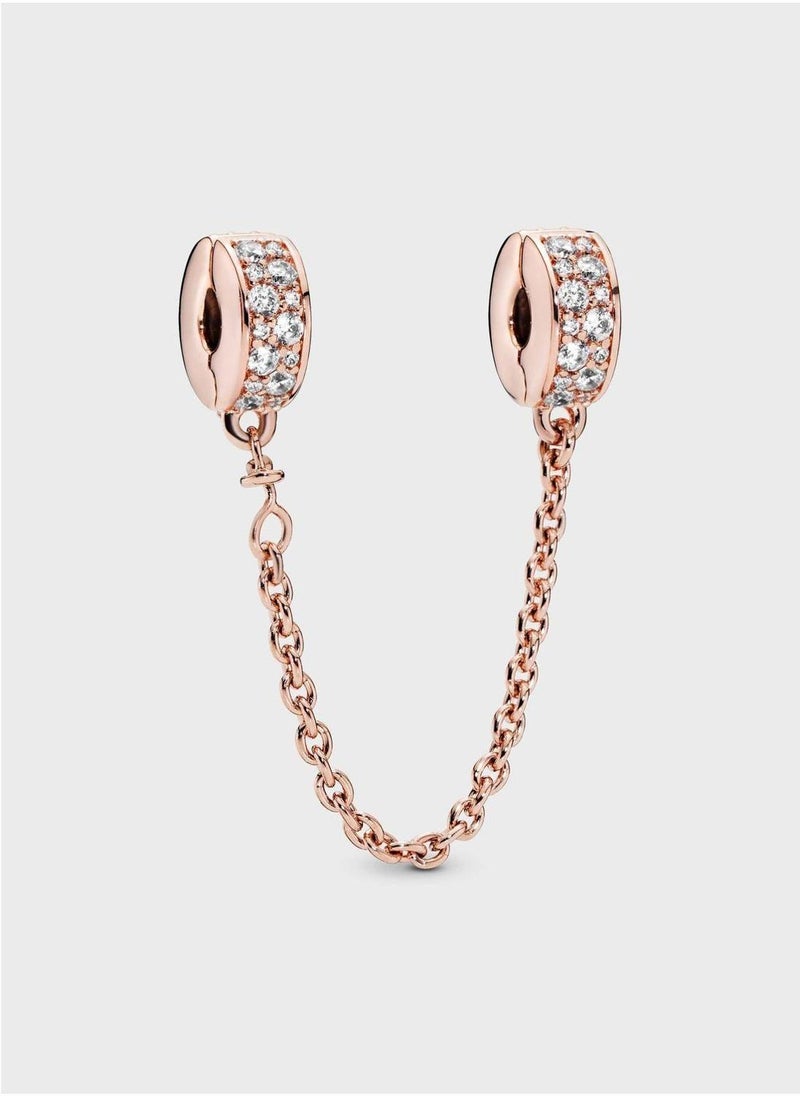 PANDORA Clear PavÃ© Safety Chain Clip Charm  - Image 1