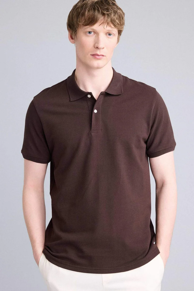 ديفاكتو Regular Fit Polo Collar Short Sleeve Polo T-Shirt
