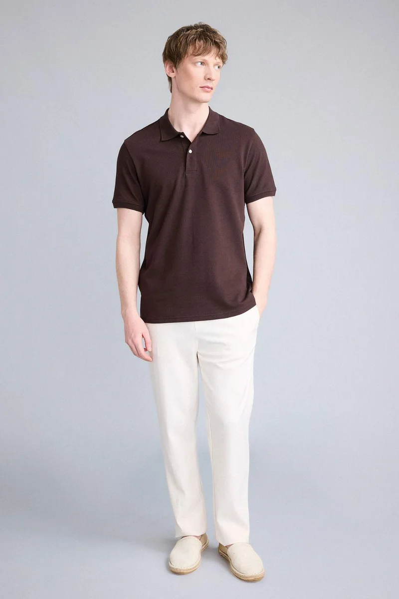 ديفاكتو Regular Fit Polo Collar Short Sleeve Polo T-Shirt