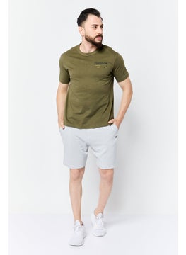Reebok Men Sportswear Fit Short Sleeve Outdoor T-Shirt, Army Green  - Image 2