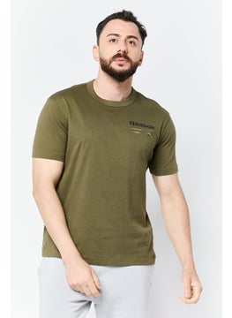 Reebok Men Sportswear Fit Short Sleeve Outdoor T-Shirt, Army Green  - Image 1
