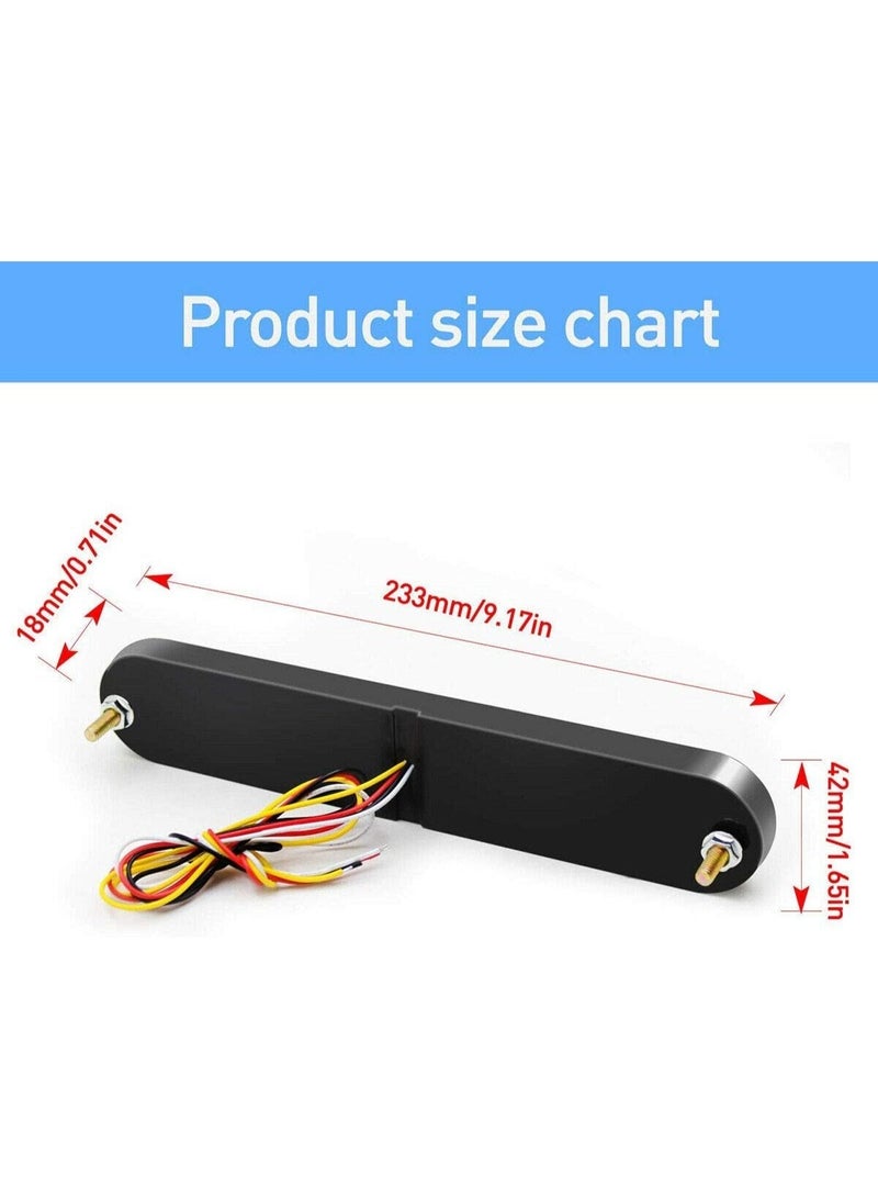 jaexest 2PCS 9-inch trailer with 100 LED tail light strips, red sequential rotating driving tail lights flashing brake lights, sequential flowing amber turn signal tail lights, suitable for trailer trucks and pickup trucks - Image 2