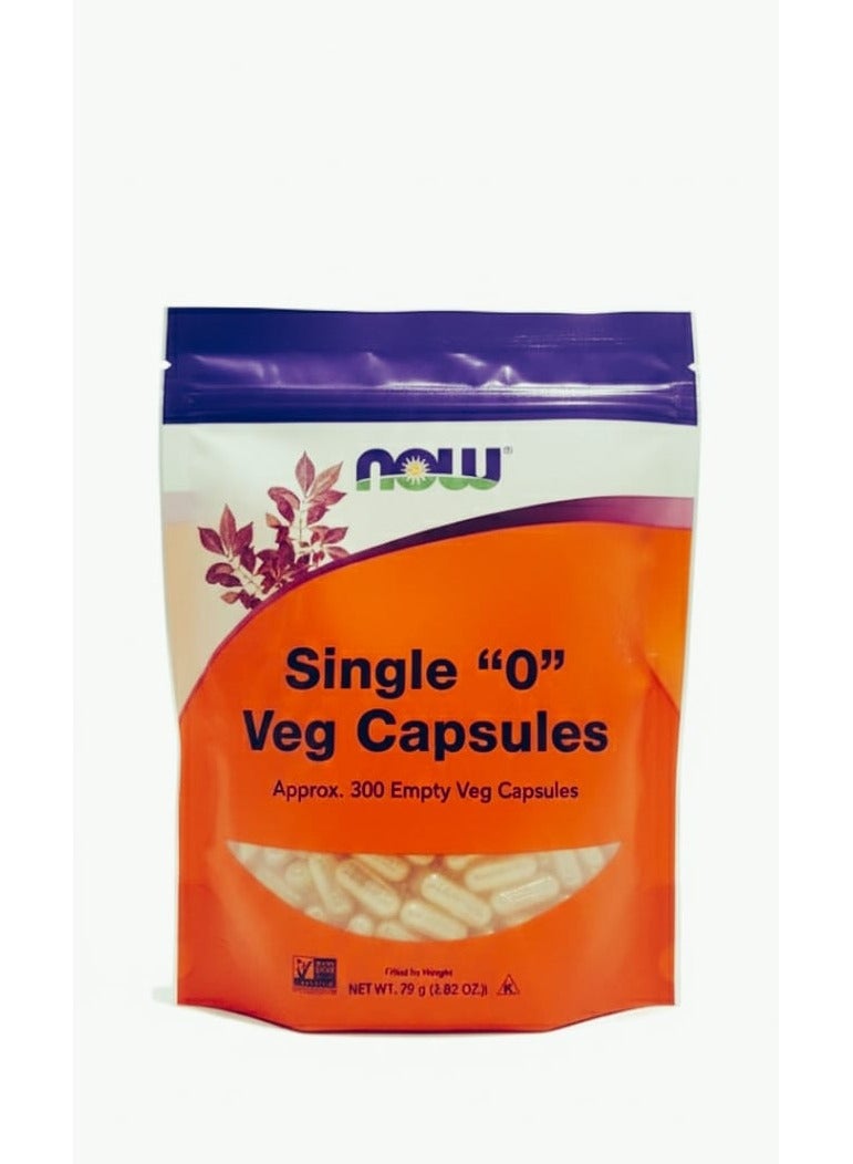 now Single "0" Veg Capsules Approx 300 Empty Veg Capsules 1.02 oz (29 g) - Image 1