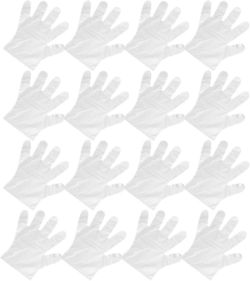 قفازات بلاستيكية من البولي إيثيلين للاستخدام لمرة واحدة، 200 قطعة، شفافة للحماية أثناء تحضير الطعام والتنظيف والبستنة - Image 2