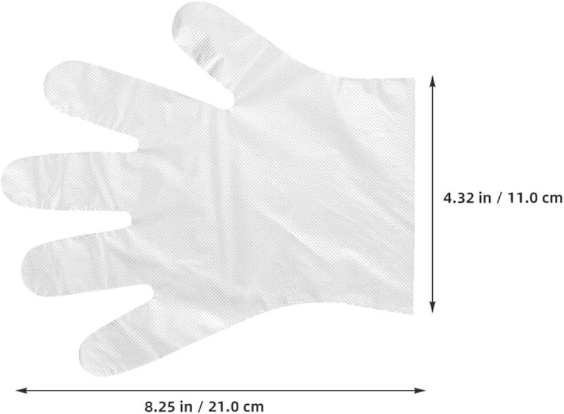 قفازات بلاستيكية من البولي إيثيلين للاستخدام لمرة واحدة، 200 قطعة، شفافة للحماية أثناء تحضير الطعام والتنظيف والبستنة - Image 3