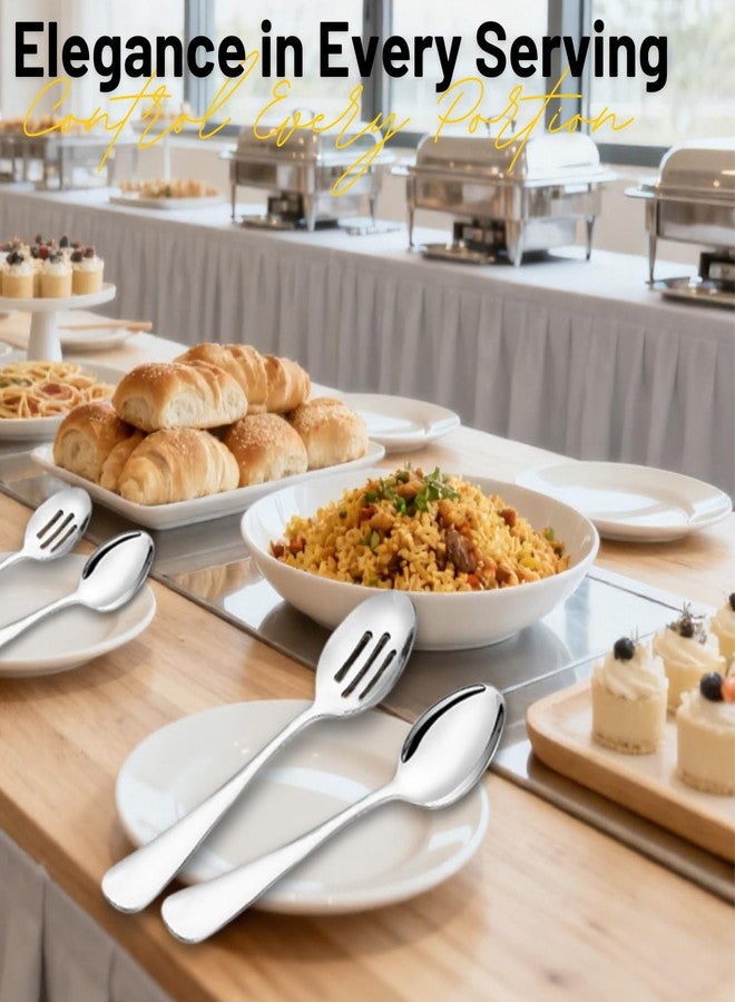 VIVANI 4-Piece Stainless Steel Buffet Serving Spoons Set, Include 2 Serving Spoons and 2 Slotted Spoons for Buffet, Banquet, Cooking, and Kitchen, Dishwasher Safe, 8.5 Inches - Image 5