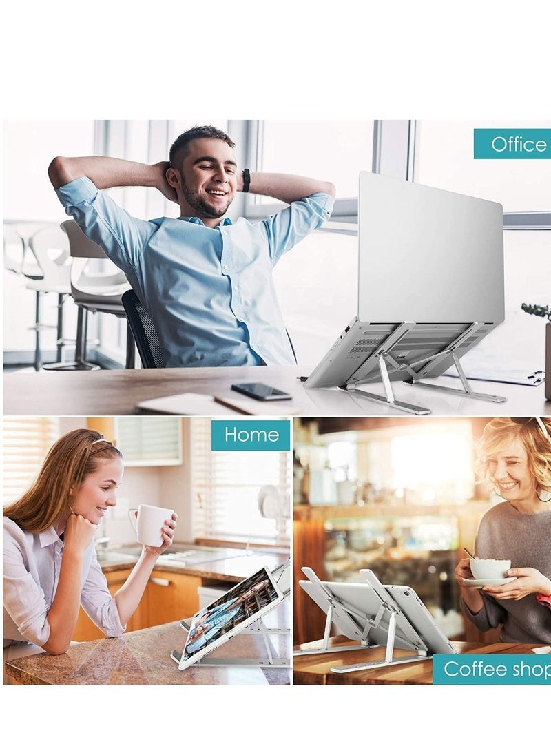 Adjustable Laptop Stand, Portable Aluminium Laptop Riser Laptop Holder for Desk, Foldable Ventilated Cooling Computer Support Stand for Apple MacBook Pro/Air, HP, Sony, Dell, More 10-15.6” - Image 3