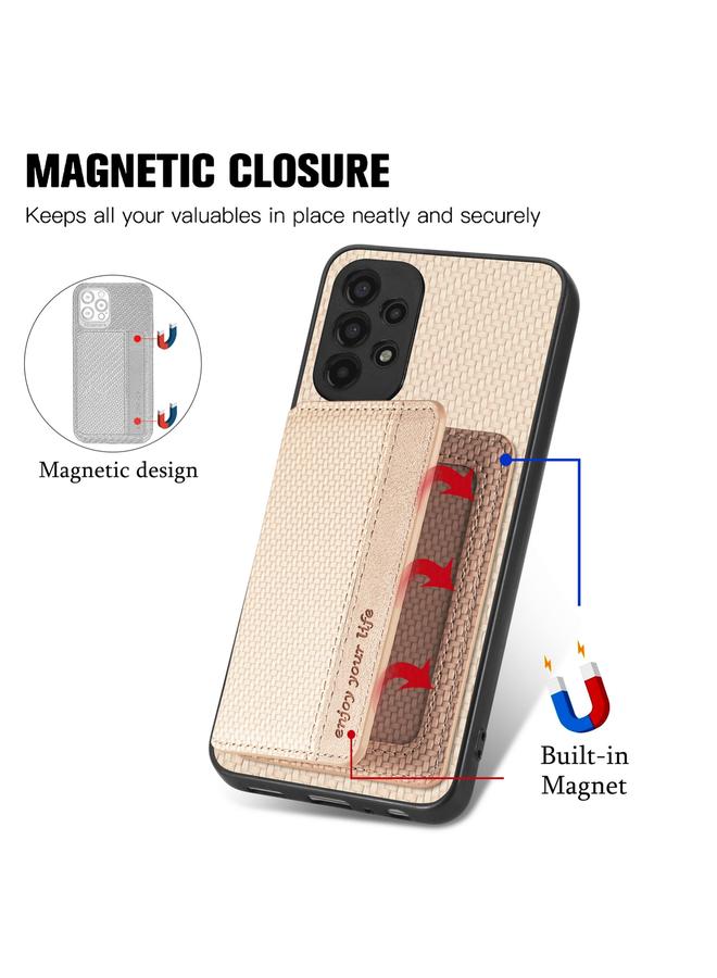 S-TOP Case For Samsung Galaxy A13 4G Carbon Fiber Magnetic Card Wallet Bag Phone Case - Image 3