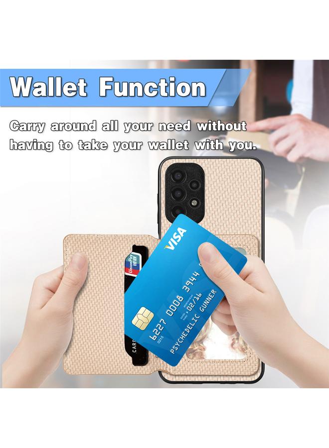 S-TOP Case For Samsung Galaxy A13 4G Carbon Fiber Magnetic Card Wallet Bag Phone Case - Image 5