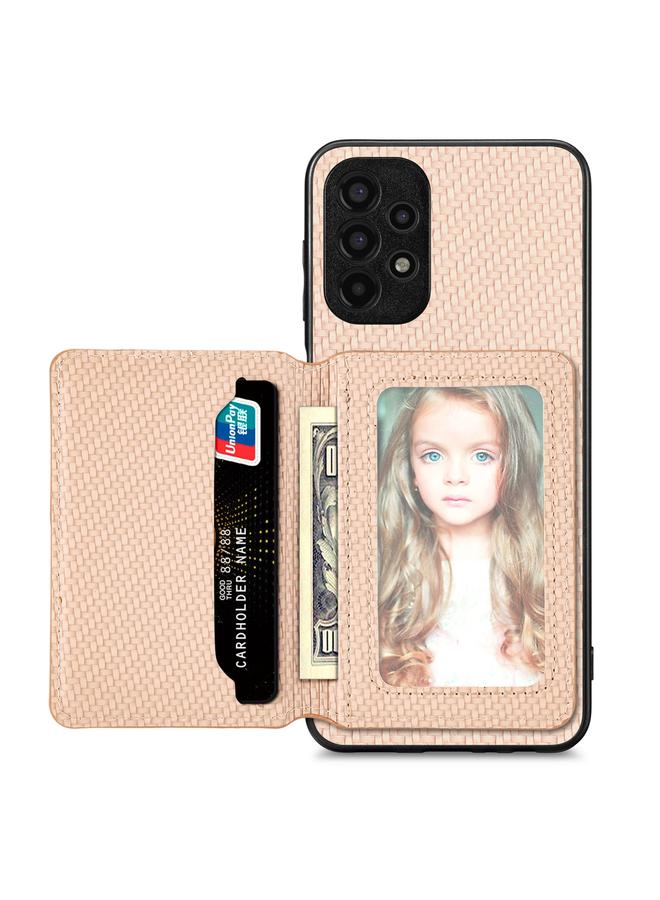 S-TOP Case For Samsung Galaxy A13 4G Carbon Fiber Magnetic Card Wallet Bag Phone Case - Image 1