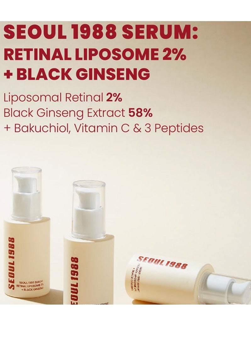 K-SECRET KSECRET SEOUL 1988 Serum : Retinal Liposome 2% + Black Ginseng, 30ml/1.01fl.oz | 58% Black Ginseng Extract with Retinal, Bakuchiol, Vitamin C & 3 Peptides for Wrinkle Care | Korean Skincare - Image 5