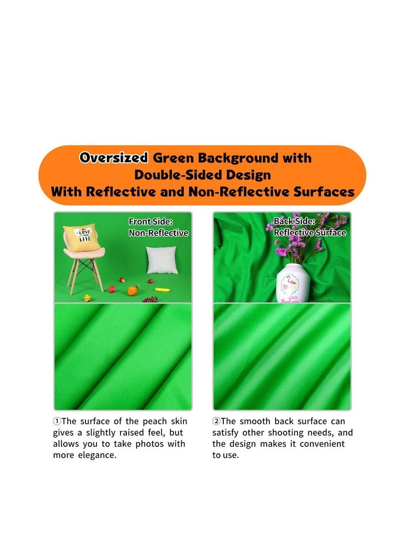 Green Screen Backdropm, 1.6 * 3 m Muslin Background, Photo Backdrop Background Cloth for Photography Video Streaming, Soft Textured Seamless Fabric Product Photography,Online Meeting - Image 2