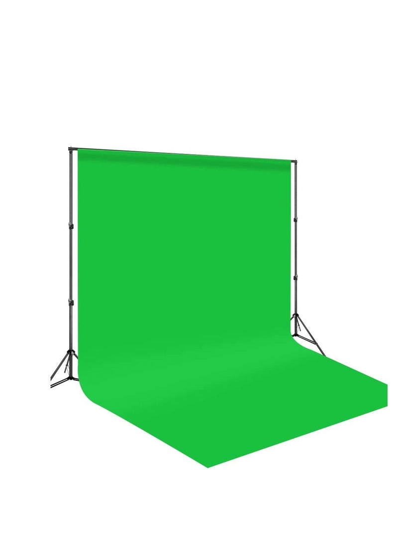 Green Screen Backdropm, 1.6 * 3 m Muslin Background, Photo Backdrop Background Cloth for Photography Video Streaming, Soft Textured Seamless Fabric Product Photography,Online Meeting - Image 1