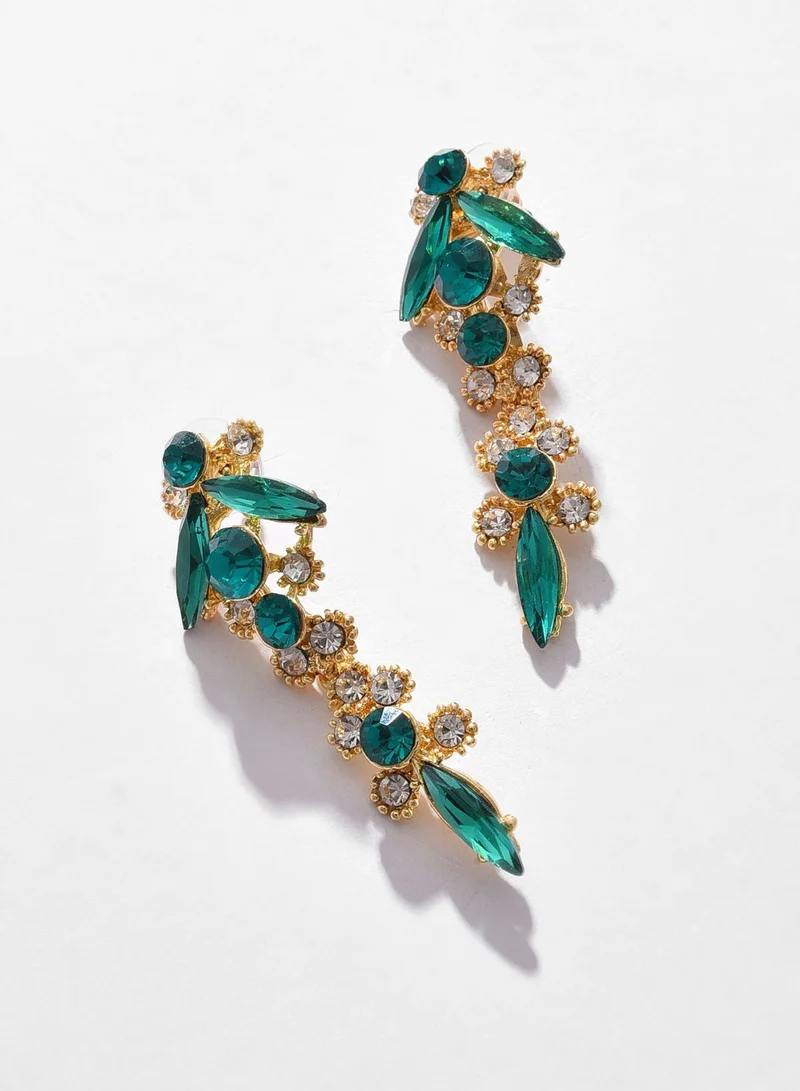 SOHI Gold Plated Designer Stone Necklace and Earring Set Jewellery Set