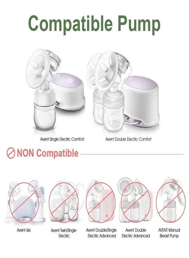 Maymom Breast Pump Parts Compatible with Philips Avent Comfort Breastpump SCF332/334, One-Side; Incl. Flange, Valve, Tube, Massage Pad, Suction Membrane, Cap; Not Original Avent Pump Parts. - Image 2