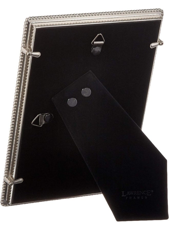 Lawrence Frames Metal Picture Frame with Delicate Outer Border of Beads Silver 5x7 - Image 3