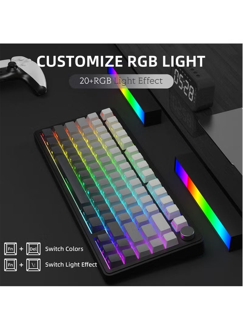 Attack Shark X85 Tri-mode Gasket 75% Mechanical Keyboard with CNC Knob, 5-Layer Padding, Hot Swappable, RGB Backlight & Vxe R1 SE Lightweight Wireless Bluetooth Mouse 60 Million Clicks Smart Speed ​​Low Delay PixArt PAW3395 SE Sensor (18000 DPI) Bundle - Image 5