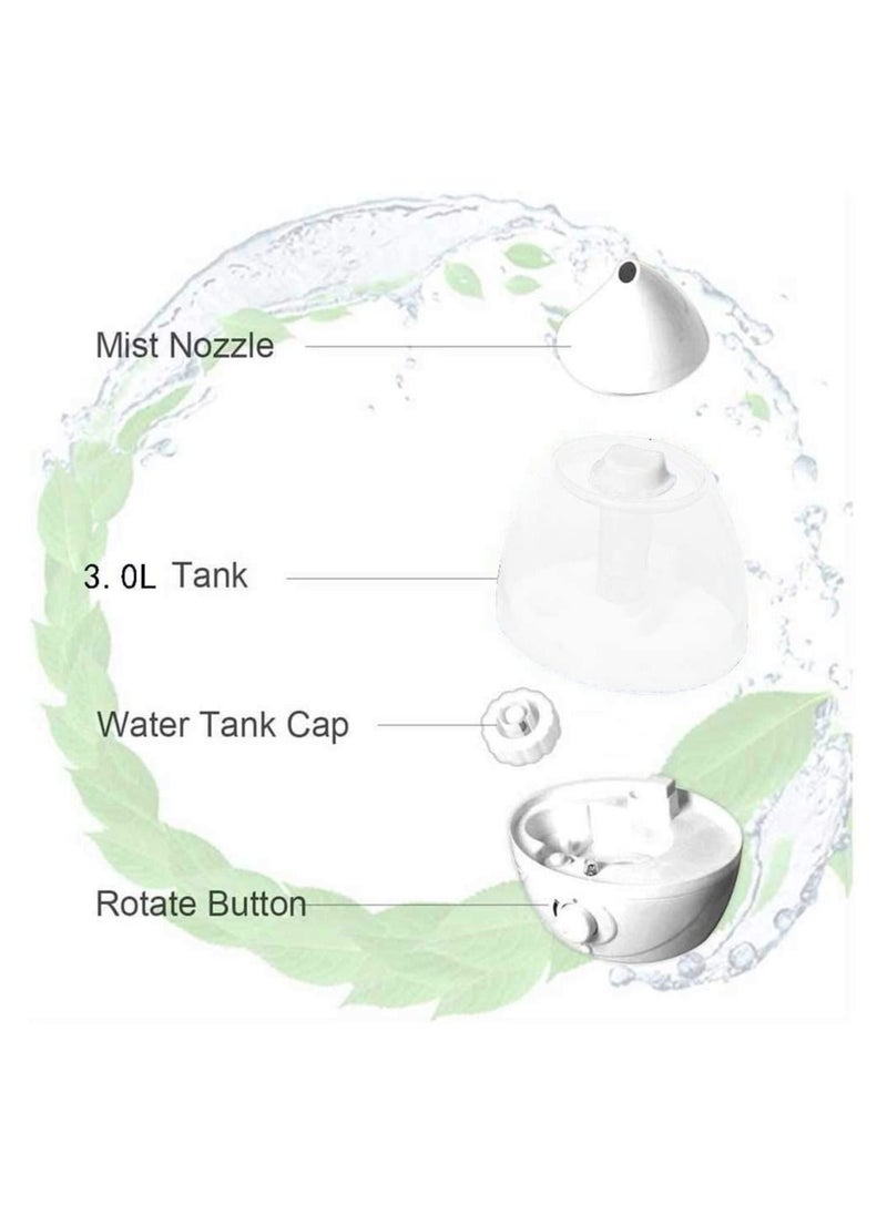 Electric ultrasonic Mist Wave Humidifier 2.4 Liter Air Purifier Air Freshener Switch LED Sleeping Light Aromatherapy Air Purifier Mist with Automatic Color changing LED warmlight