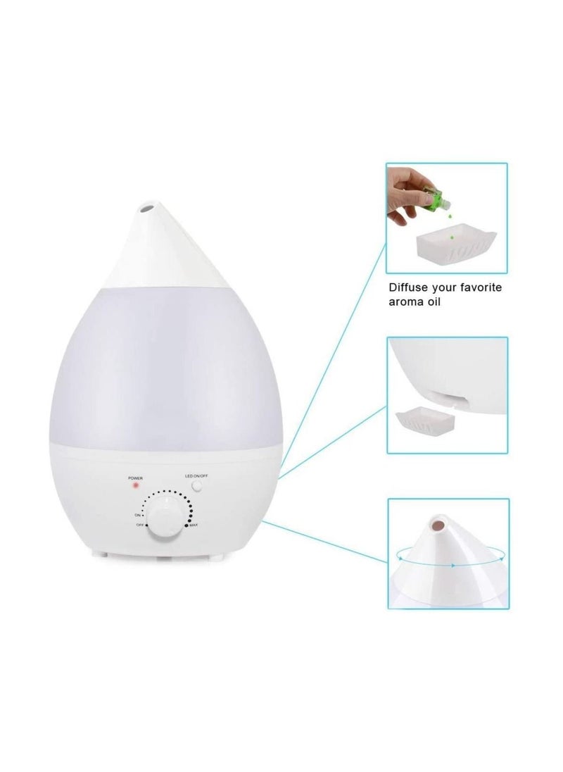 Electric ultrasonic Mist Wave Humidifier 2.4 Liter Air Purifier Air Freshener Switch LED Sleeping Light Aromatherapy Air Purifier Mist with Automatic Color changing LED warmlight