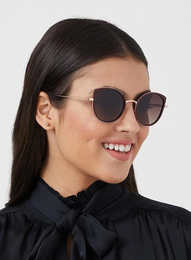 30Sundays 30Sundays ASPEN,Women Sunglasses, Cat Eye Sunglasses, UV Protection: UV400 (Red,Brown)