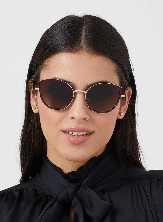 30Sundays 30Sundays ASPEN,Women Sunglasses, Cat Eye Sunglasses, UV Protection: UV400 (Red,Brown)