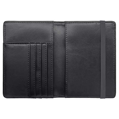 Coco Rossi Passport Holder Cover RFID Blocking Slim Minimalism Travel Wallet Carbon Fibre Card Organizer,Black - Image 4