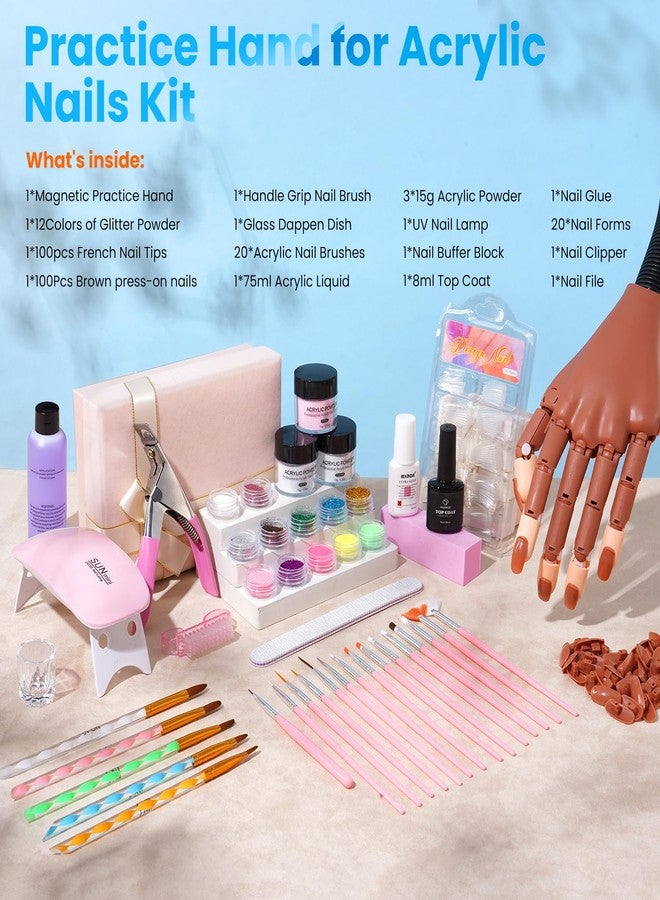 Wilfniee Magnetic Practice Hand for Acrylic Nails with Acrylic Nail Kit for Beginner - Image 2