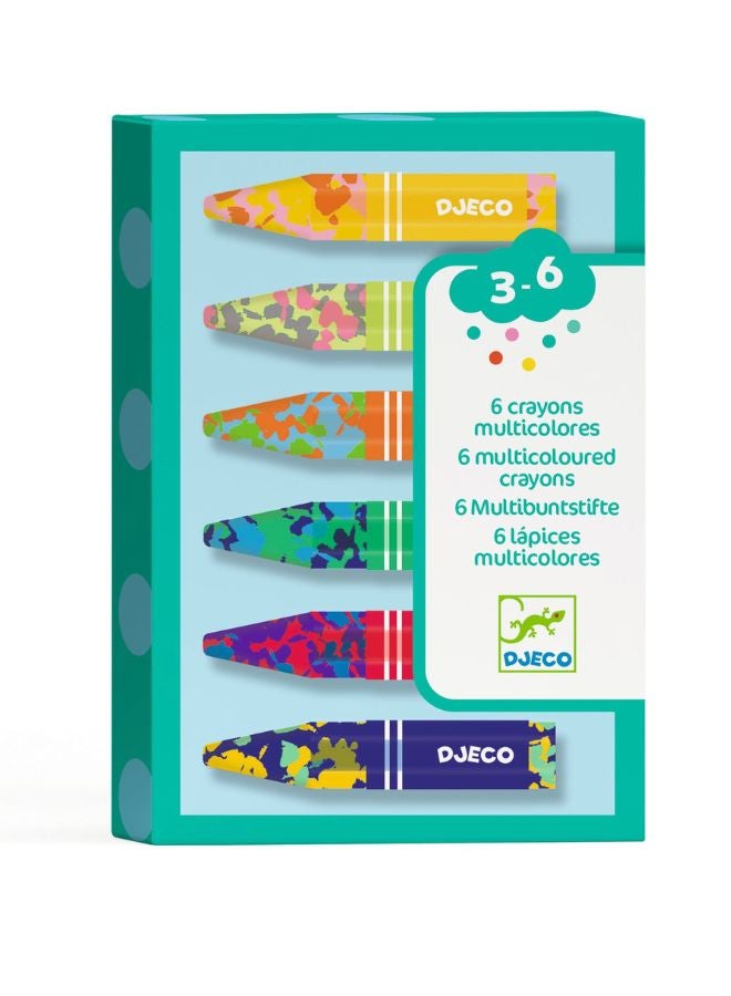 DJECO 6 Multicoloured Flower Crayons - Image 2