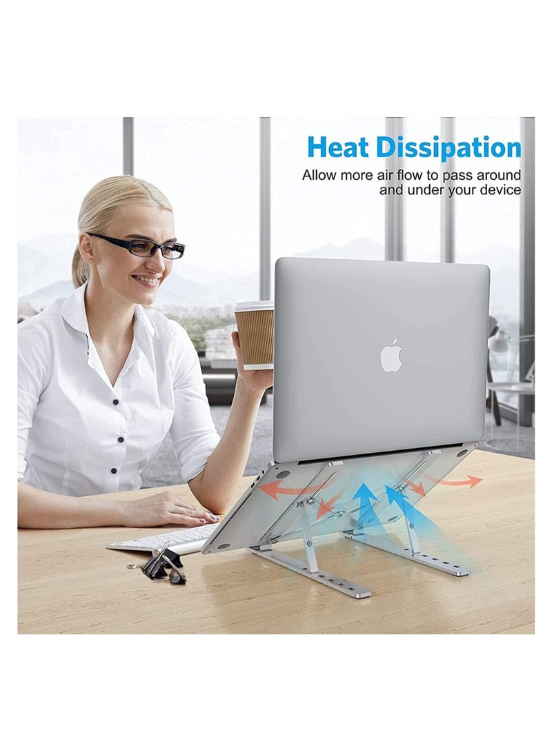 ELTRAZONE Adjustable Laptop Stand, Portable Aluminium Laptop Riser Laptop Holder for Desk, Foldable Ventilated Cooling Computer Support Stand for Apple MacBook Pro/Air, HP, Sony, Dell - Image 5