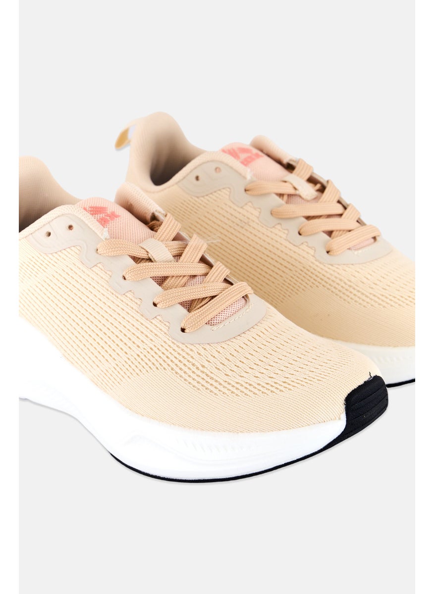 RBX - Women Lace Up Brand Logo Outdoor Shoes, Beige/White - Image 1