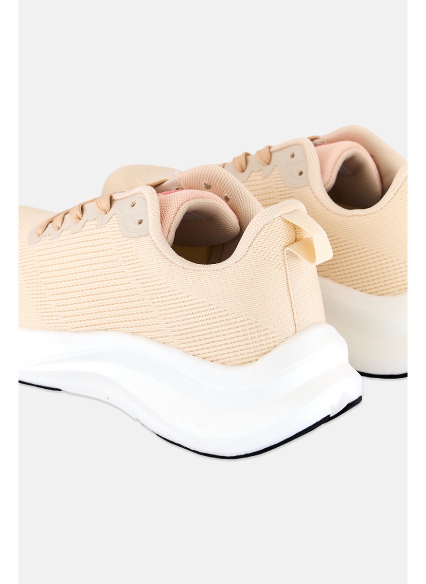 RBX - Women Lace Up Brand Logo Outdoor Shoes, Beige/White - Image 1