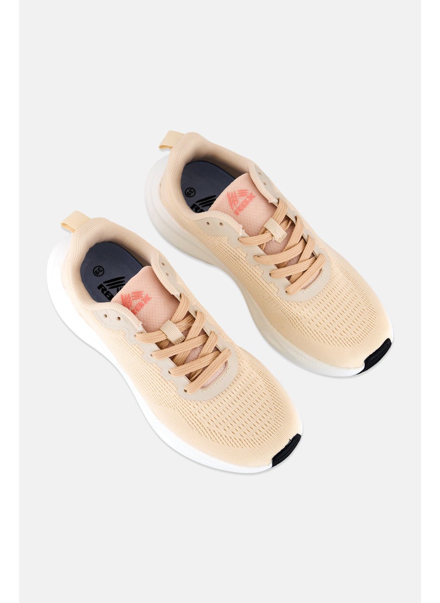 RBX - Women Lace Up Brand Logo Outdoor Shoes, Beige/White - Image 1