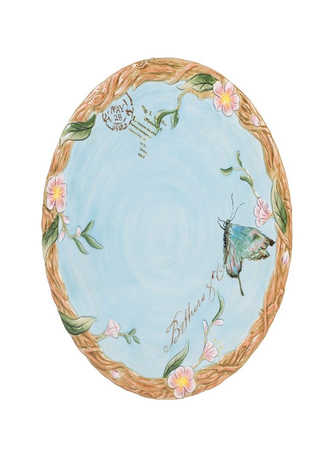Fitz & Floyd Toulouse Footed Cakeplate Serve Platter, 11.25 Inch, Blue - Image 4