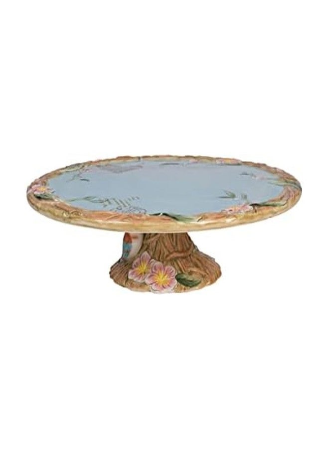 Fitz & Floyd Toulouse Footed Cakeplate Serve Platter, 11.25 Inch, Blue - Image 1
