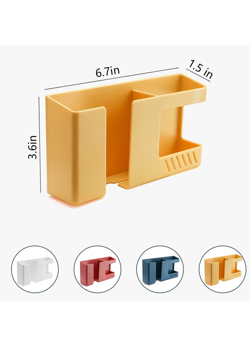 KASTWAVE 4Pcs Wall Mounted Mobile Phone Storage Box, Self-Adhesive No-Punch Multi-Function Remote Control Holder, Bathroom Bedroom Bedside Office Wall Mounted Shelf - Image 5