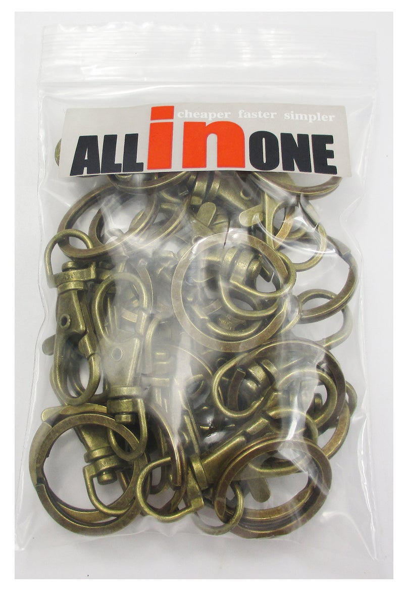 One For All ALL in ONE Lobster Clasps Claw Swivel Trigger Clips Snap Hooks Bag Key Ring Hook Charms Findings (10pcs Antique Bronze) - Image 4
