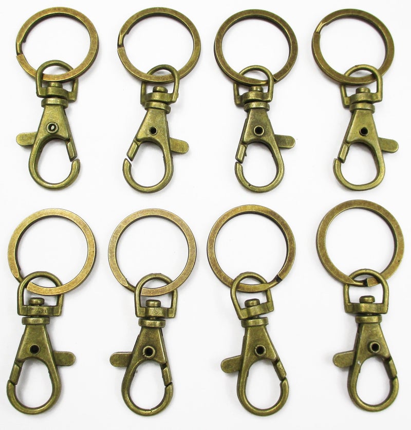 One For All ALL in ONE Lobster Clasps Claw Swivel Trigger Clips Snap Hooks Bag Key Ring Hook Charms Findings (10pcs Antique Bronze) - Image 1