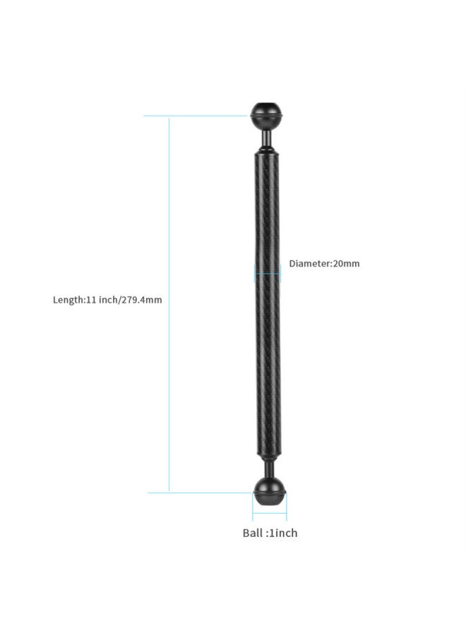 XINTE/XINTE Diving Photography Lamp Arm One-inch Double Ball Head Ultra Light Carbon Fiber Light Repair Connecting Arm Lengthened Transfer-Color:Black -11 Inches  - Image 1