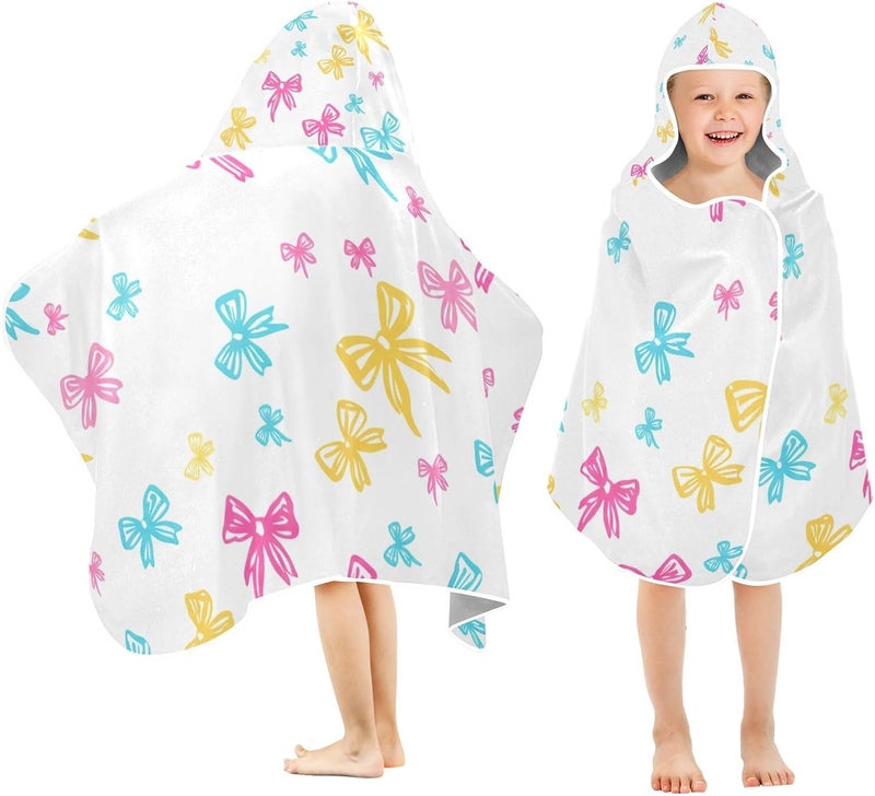 xigua Bow Tie Kids Hooded Bath Towel, Ultra Absorbent Beach Towel Wrap with Hood for Babies, Toddlers, Kids, Soft Kids' Shower Towels for Boys Girls Swim, 50 x 23.5 Inch - Image 2