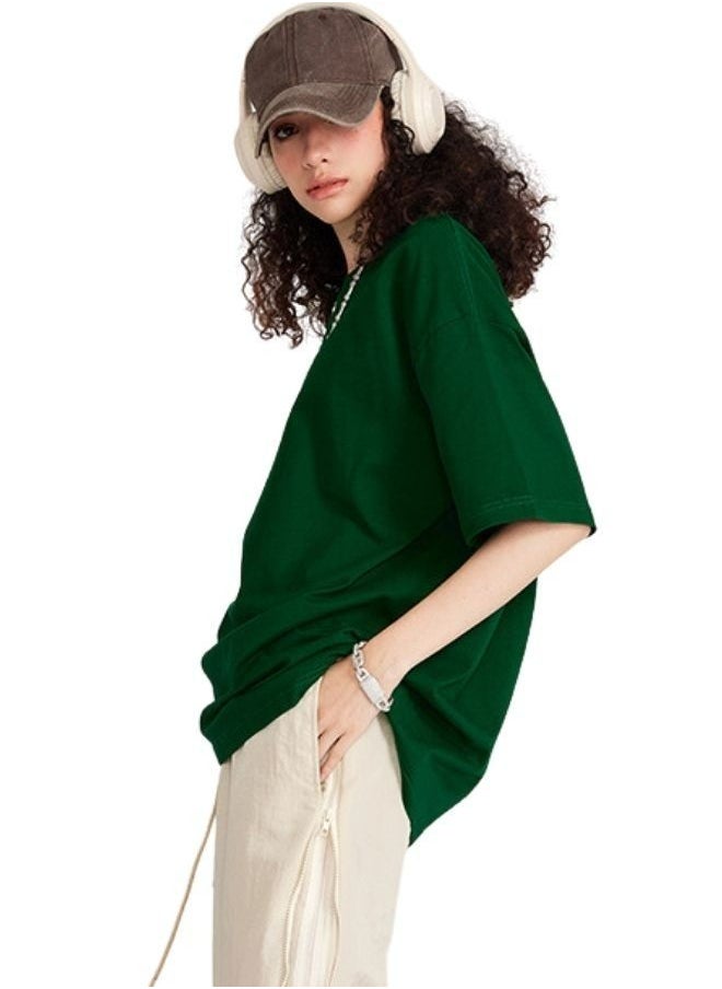 Mei Stylish - Unisex Casual Breathable Loose Shoulder Oversize Baggy Crew Neck T-shirt - Image 1