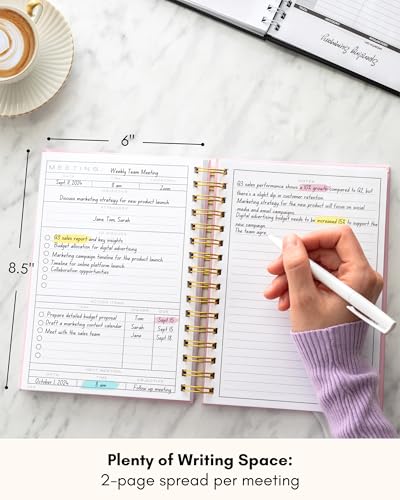 Lamare Meeting Notebook for Work Organization – Perfect Work Notebook for Note Taking & Meeting Planner for Productivity - Image 2