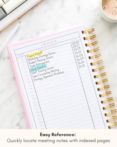 Lamare Meeting Notebook for Work Organization – Perfect Work Notebook for Note Taking & Meeting Planner for Productivity - Image 4