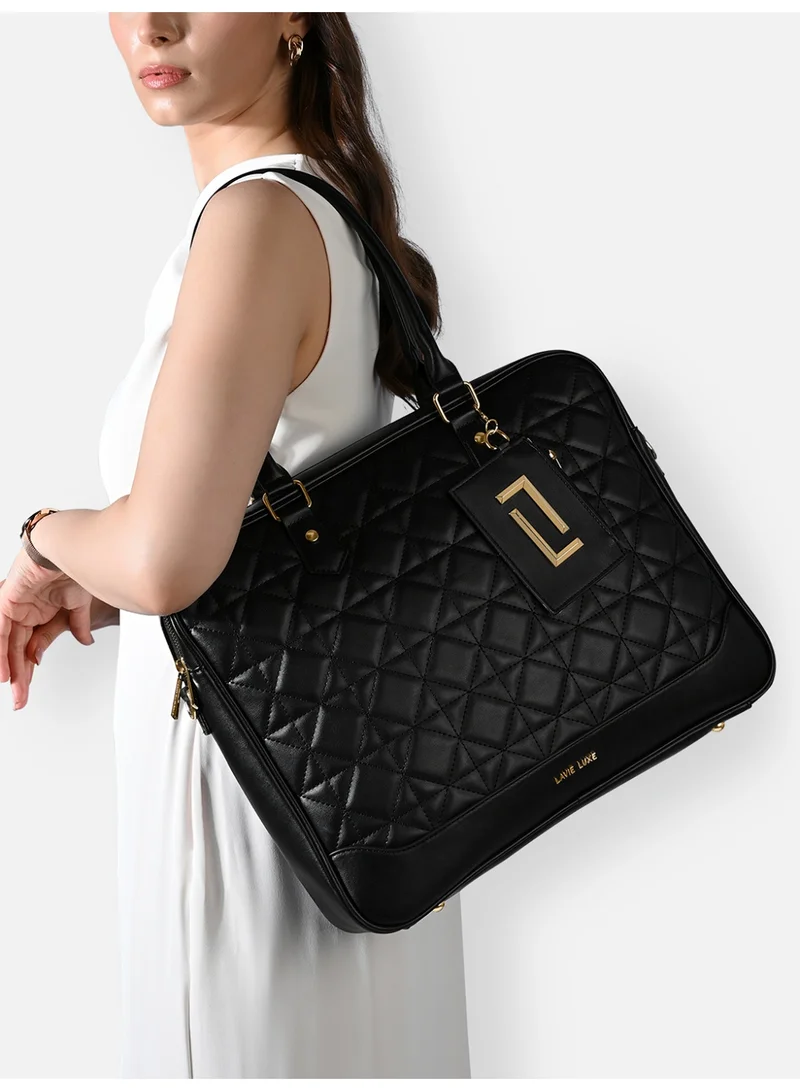 Lavie Luxe Women's Decode 2 Compartment Laptop Bag (Black)