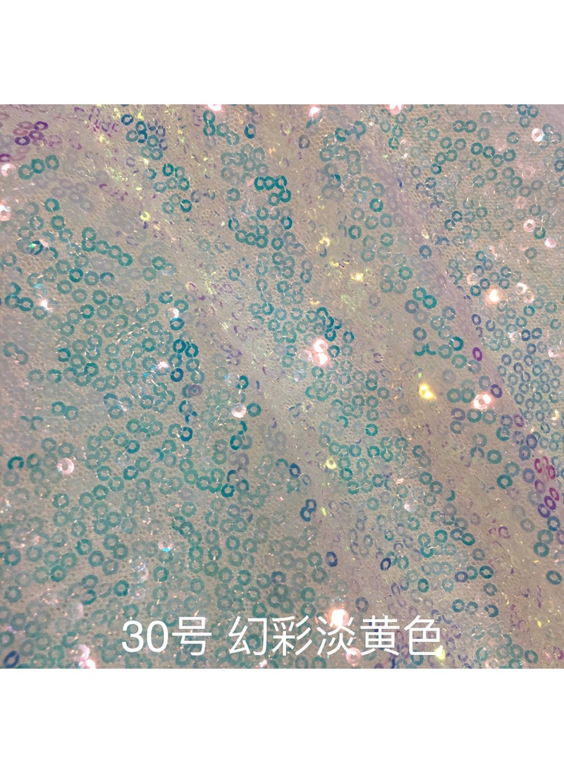 Arabest Spot wholesale 3mm sequin cloth scrambled sequin fabric wedding costume sequin fabric beaded fabric No. 30 Phantom Yellow +1 yuan 