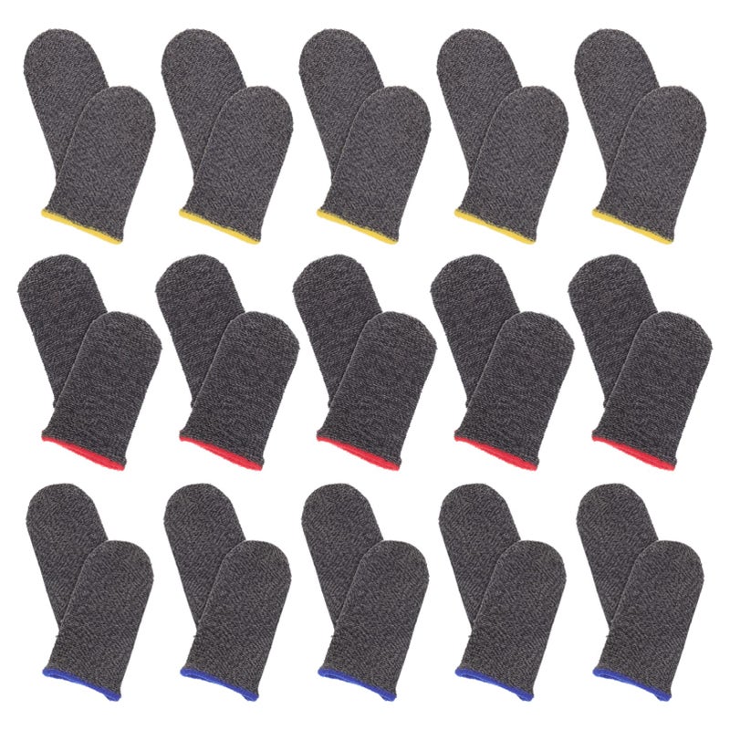 30 Pcs Black Gaming Finger Sleeves Breathable Lightweight Elastic Fit For Mobile Gaming - Image 2