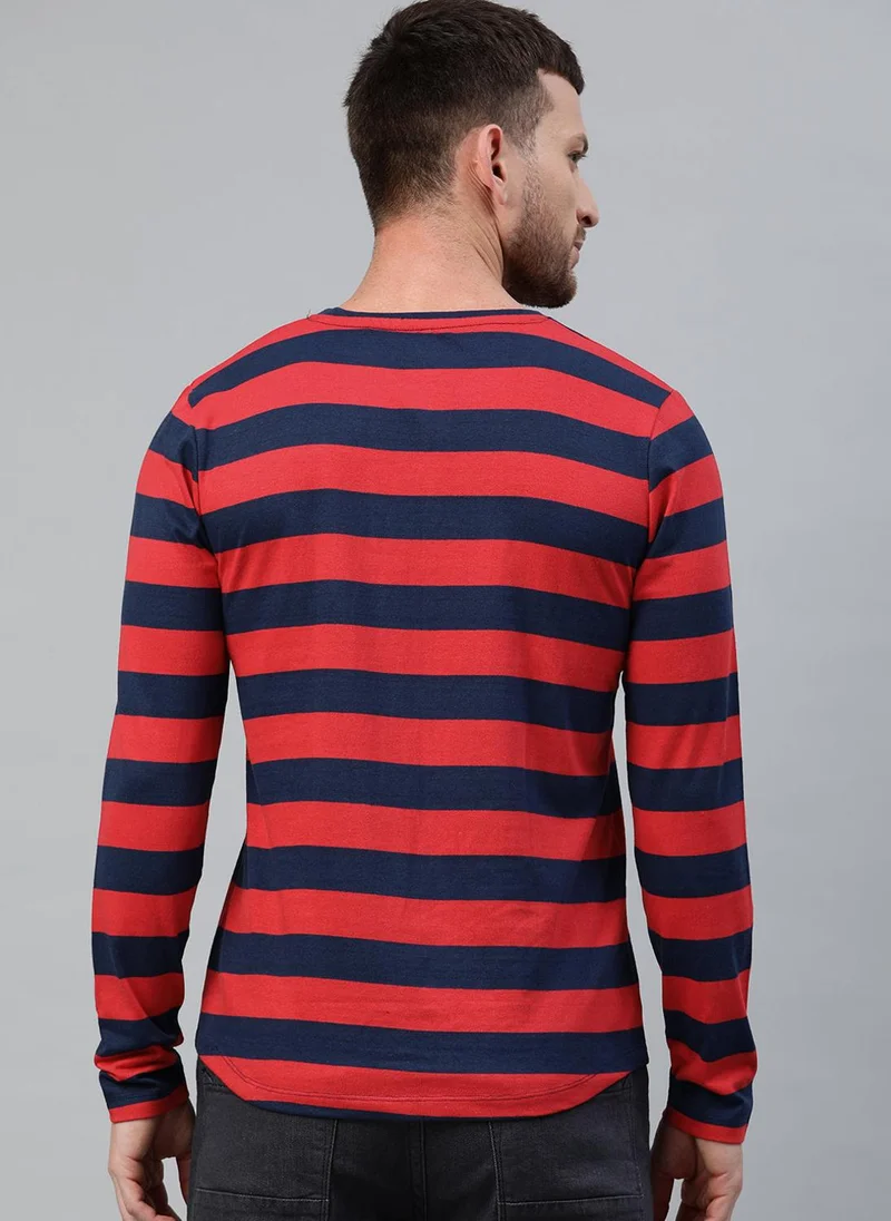 Urbano Fashion  Urbano Fashion Men's Striped Slim fit T-Shirt for Men | Best Price UAE