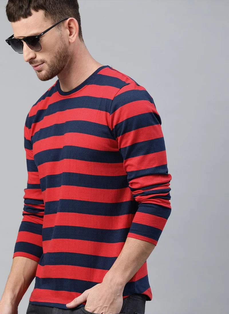 Urbano Fashion  Urbano Fashion Men's Striped Slim fit T-Shirt for Men | Best Price UAE