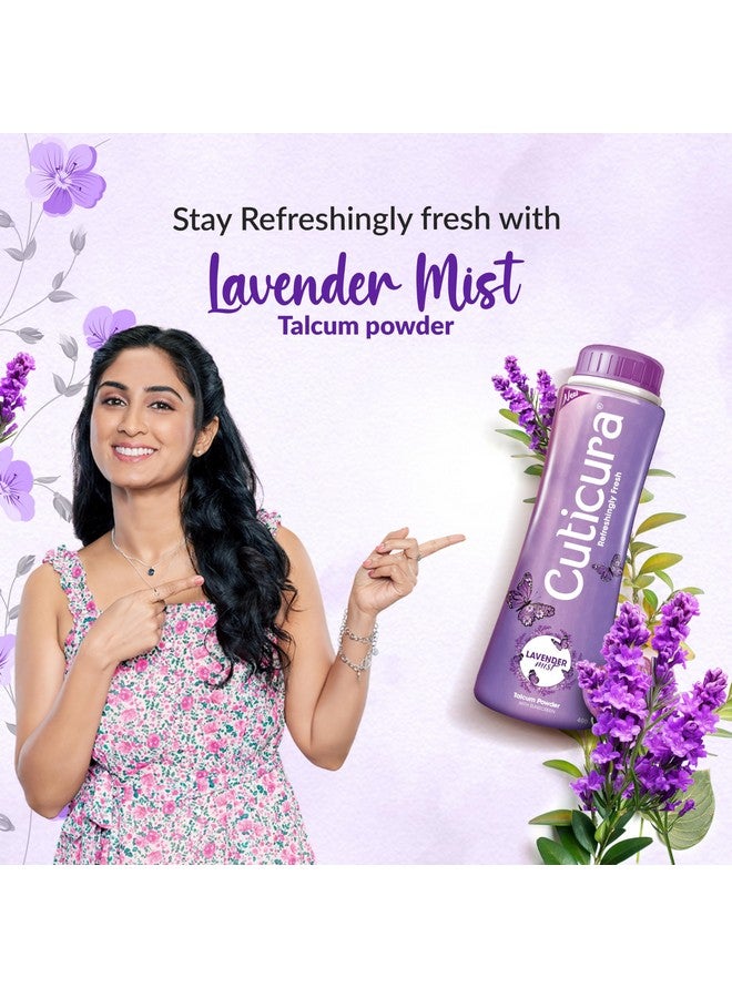 Cuticura Lavender Mist Talcum Powder With Sunscreen, 400 g (Pack of 2) - Image 2