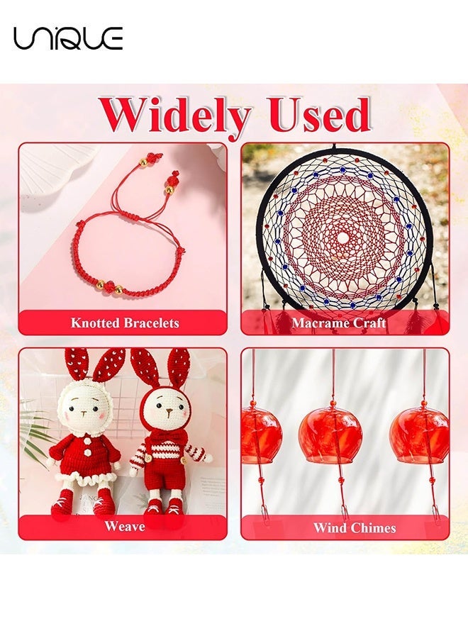 Unique 2 Rolls Red Nylon String - 0.8mm Nylon Thread Chinese Knotting Cord Tarred Twine Outdoor String for Braided Bracelets, Beading, Necklaces, Macrame Craft, Wind Chime, Blinds, Jewelry Making （109 Yards） - Image 3