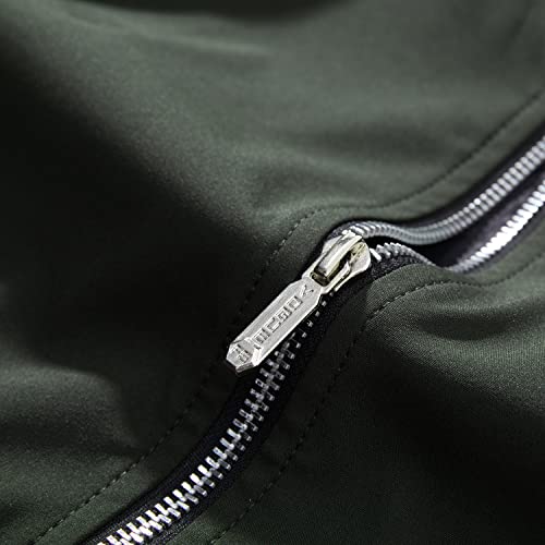 URBANFIND Men's Slim Fit Lightweight Sportswear Jacket Casual Bomber Jacket US XL Army Green - Image 2